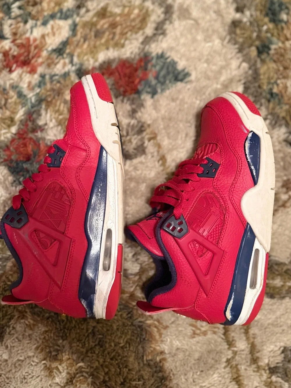 Air Jordan 4 Retro Red/Navy Basketball Sneakers